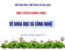Mời viết tham luận cho Hội nghị Hội thảo về khoa học và công nghệ năm 2015